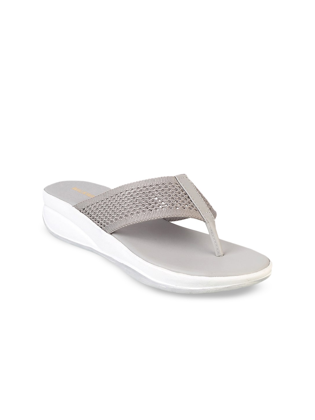 

WALKWAY by Metro Grey Textured Comfort Sandals with Laser Cuts