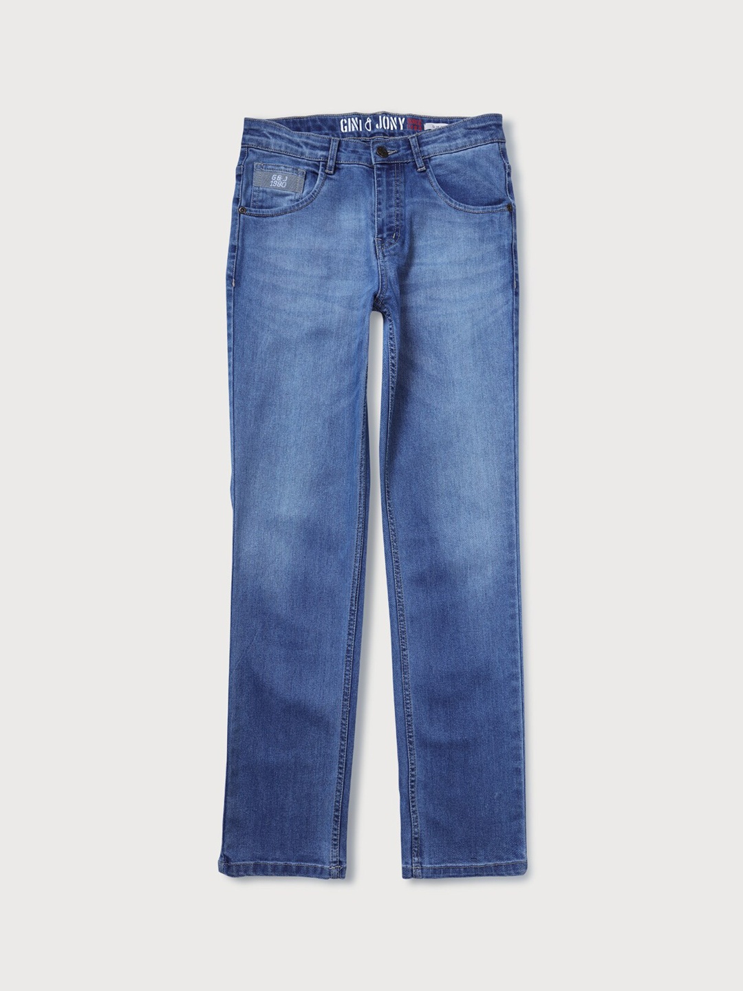 

Gini and Jony Boys Blue Comfort Low Distress Light Fade Jeans