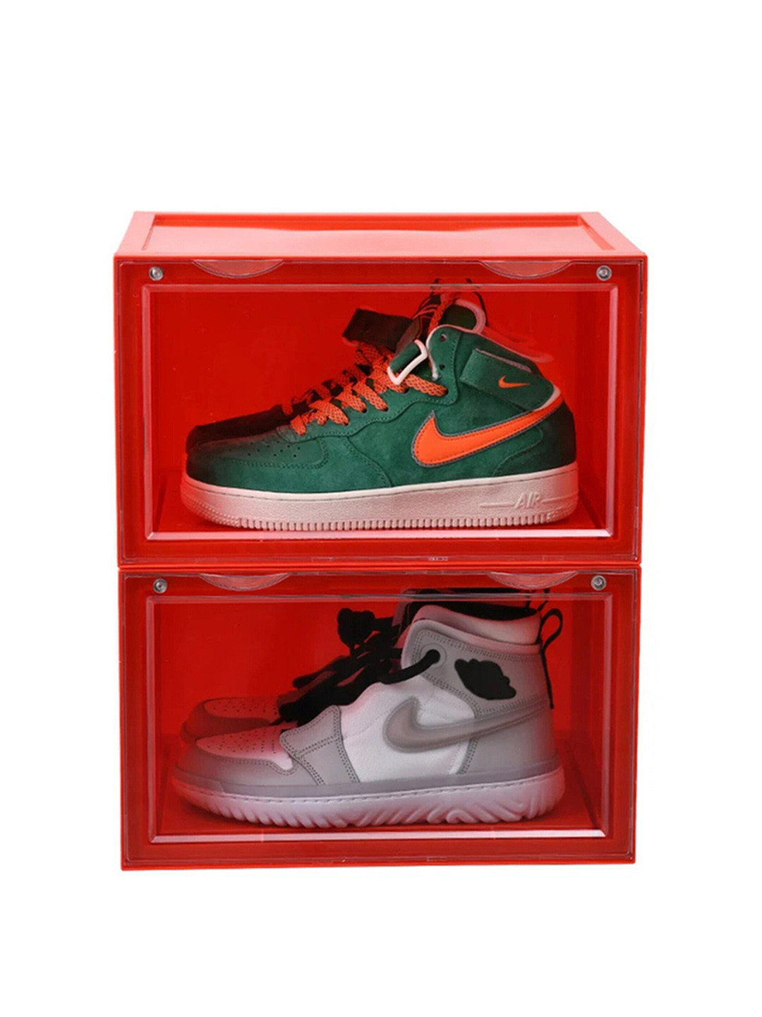 

Sasimo Set Of 2 Red Solid Shoe Organisers