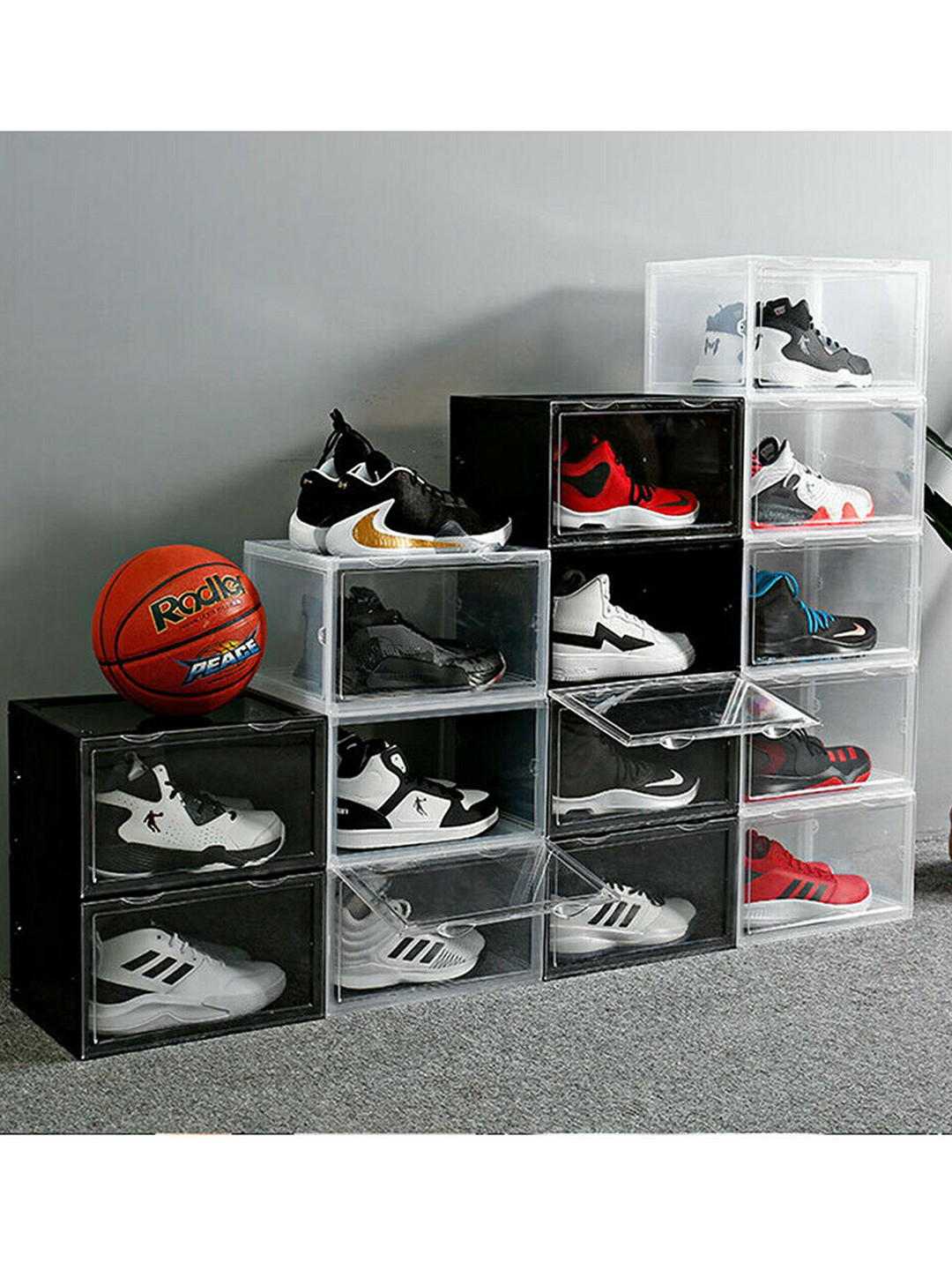 

Sasimo Red And Transparent Solid Sneaker Box