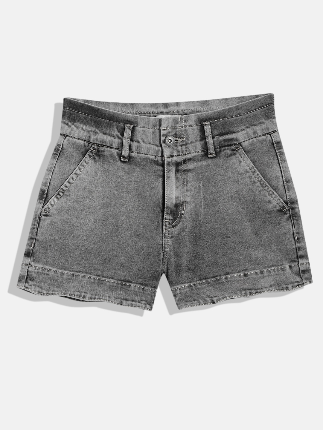 

UTH by Roadster Girls Regular Fit Denim Shorts, Charcoal