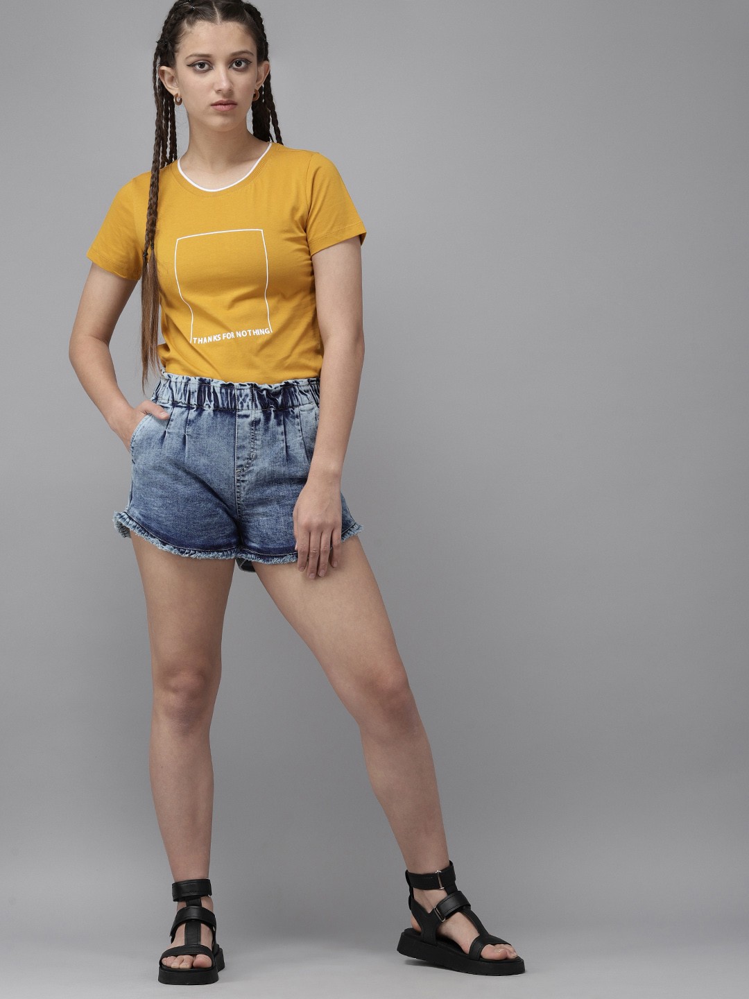 

UTH by Roadster Girls Blue Denim Shorts