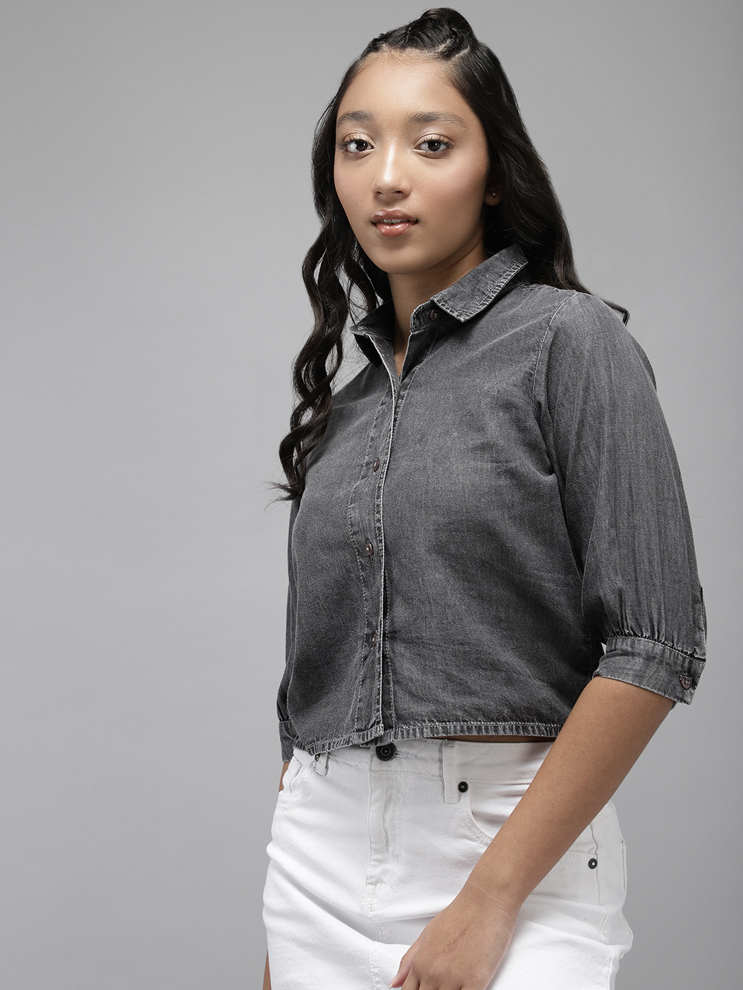 

UTH by Roadster Girls Grey Casual Shirt