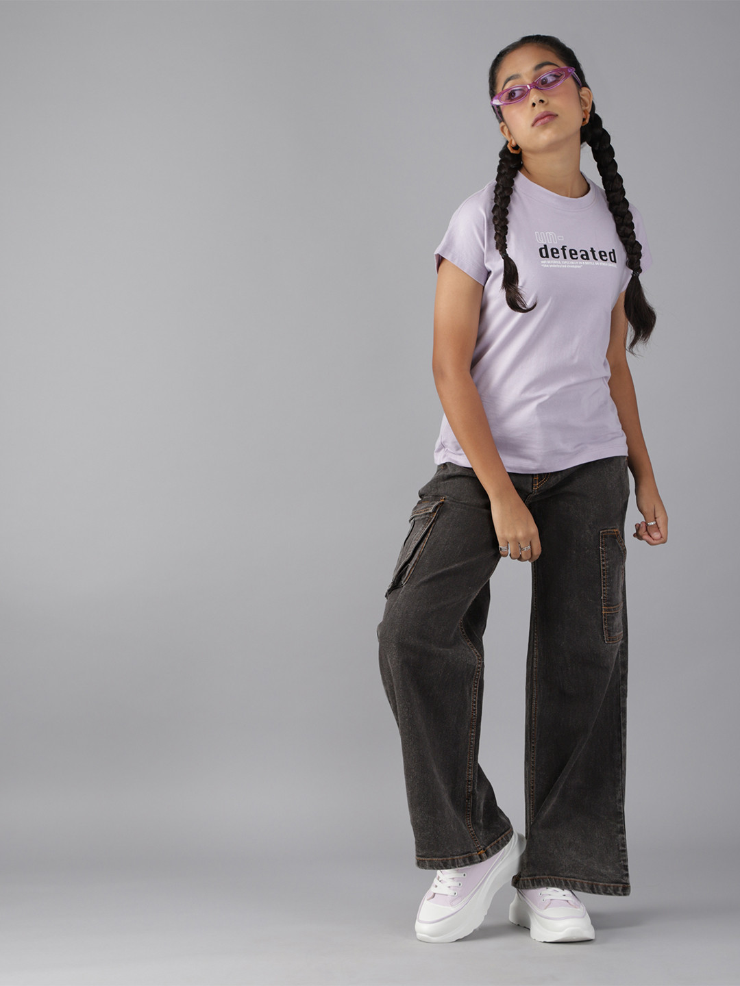 

UTH by Roadster Teen Girls Black Wide Leg Stretchable Jeans