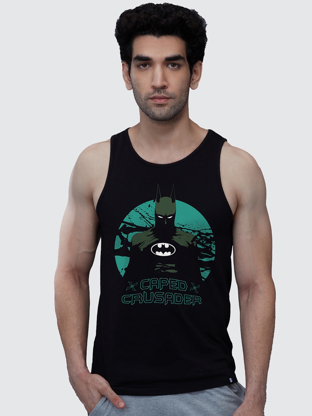 

The Souled Store Men Black & Green Printed Pure Cotton Innerwear Vests
