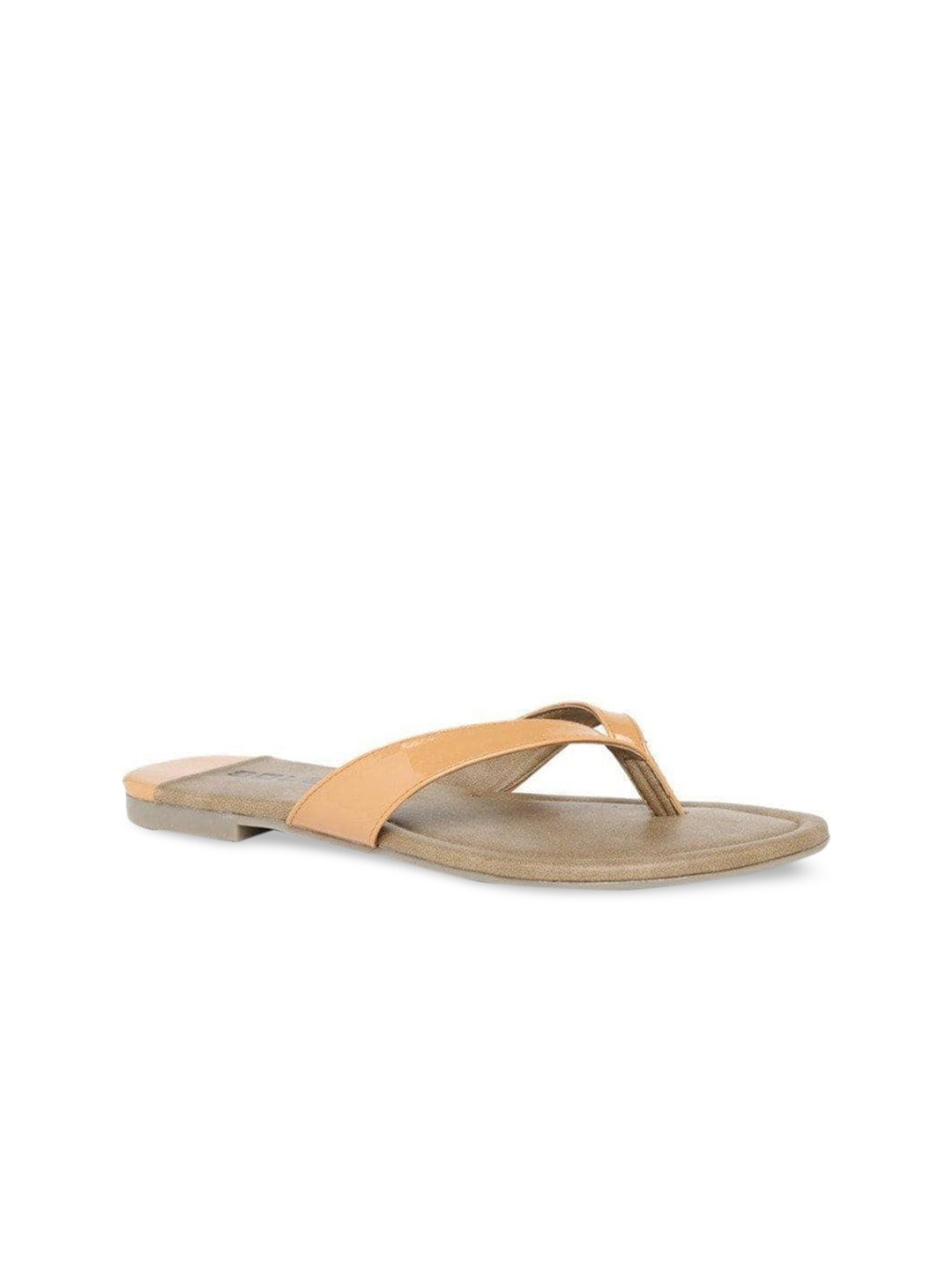 

SOLES Women Beige T-Strap Flats
