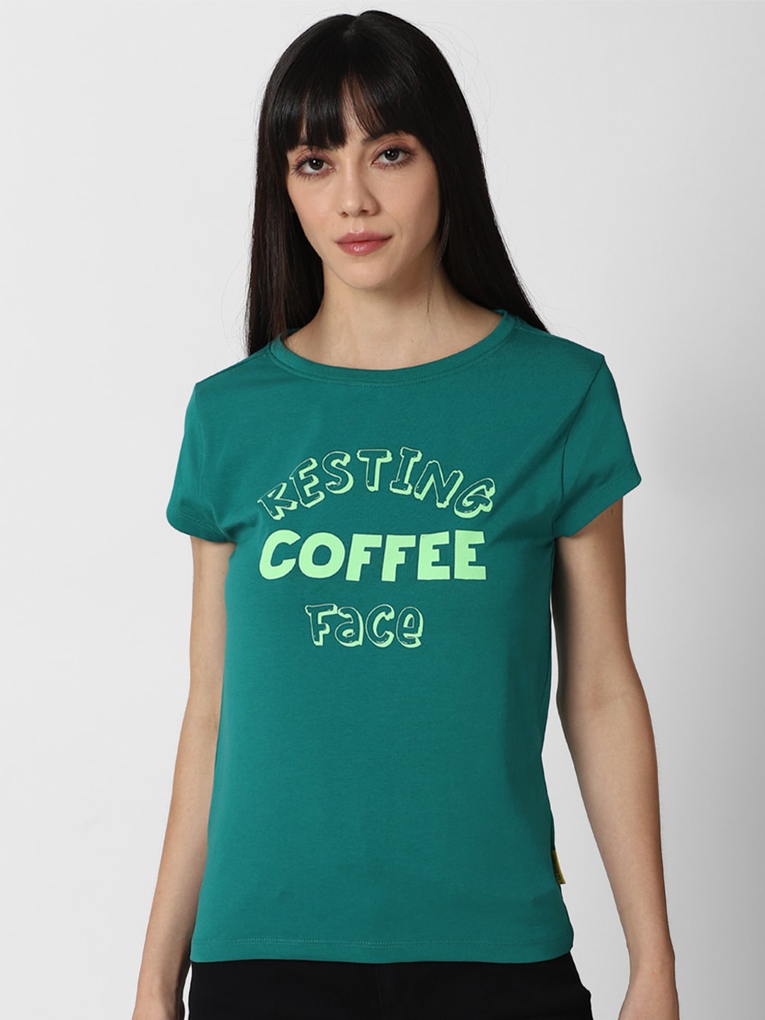 

FOREVER 21 Green Print Top