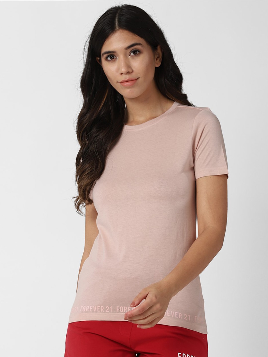 

FOREVER 21 Pink Solid Top