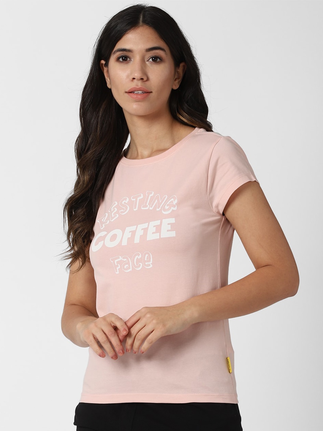 

FOREVER 21 Peach-Coloured Print Top
