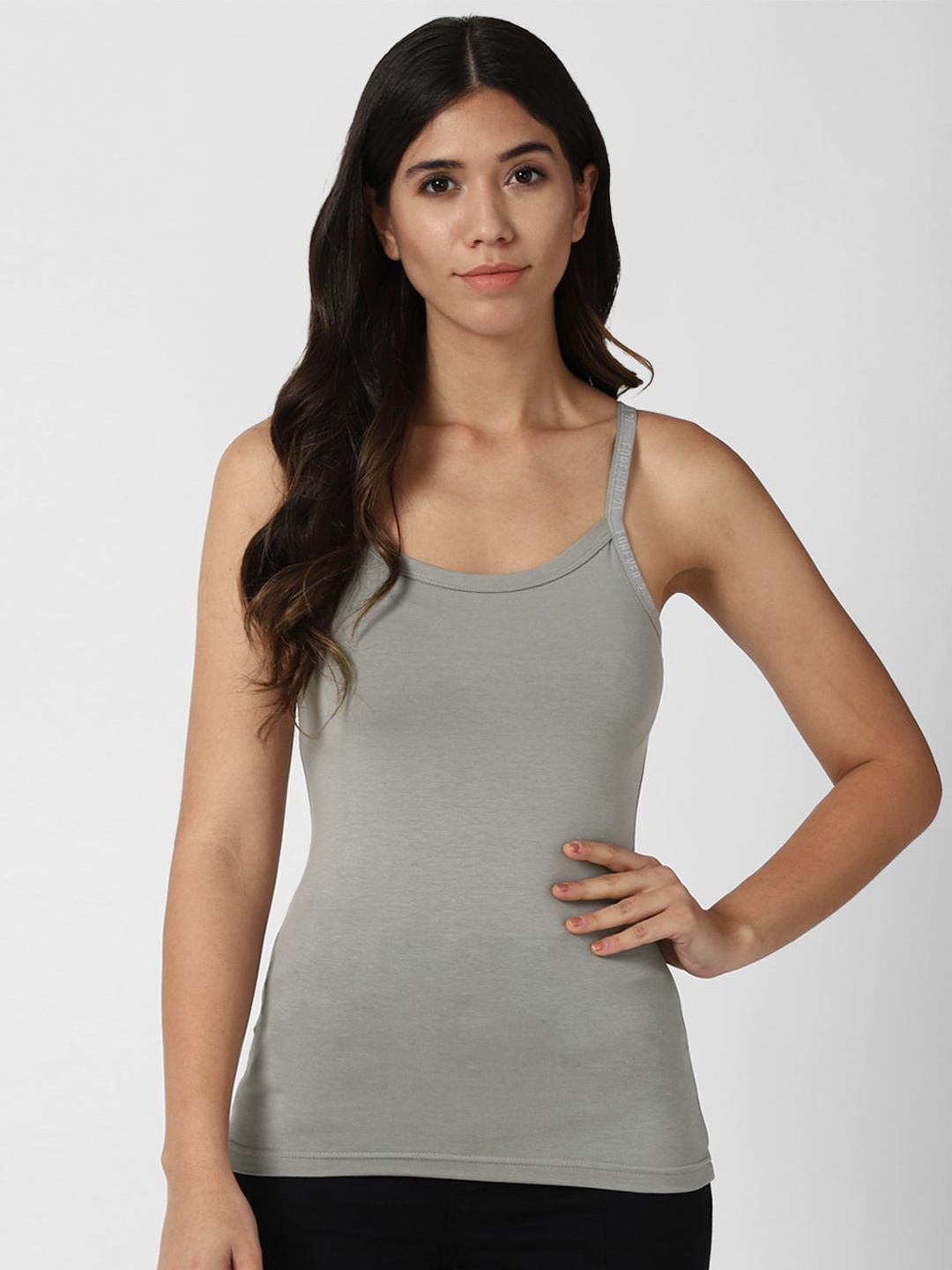 

FOREVER 21 Grey Solid Camisole Top