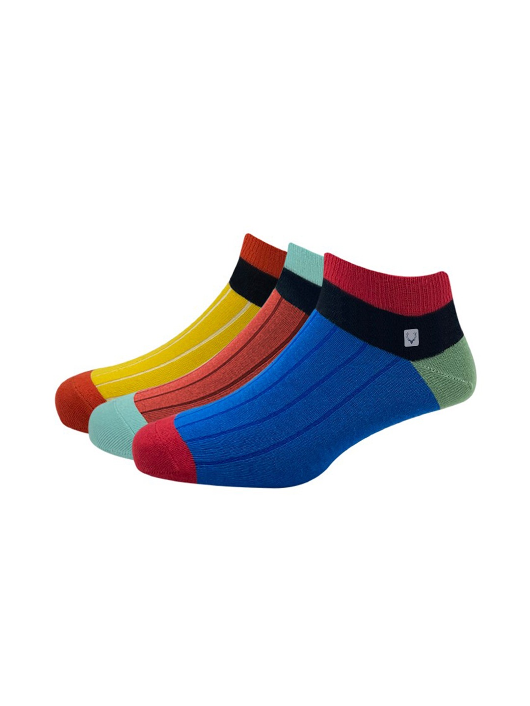 

Allen Solly Men Pack Of 3 Blue & Red Patterned Ankle-Length Socks