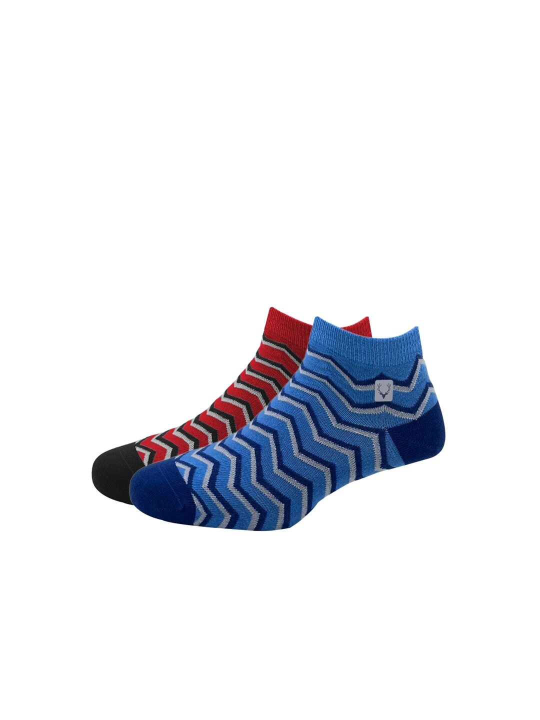 

Allen Solly Men Pack Of 2 Blue & Red Patterned Ankle-Length Socks