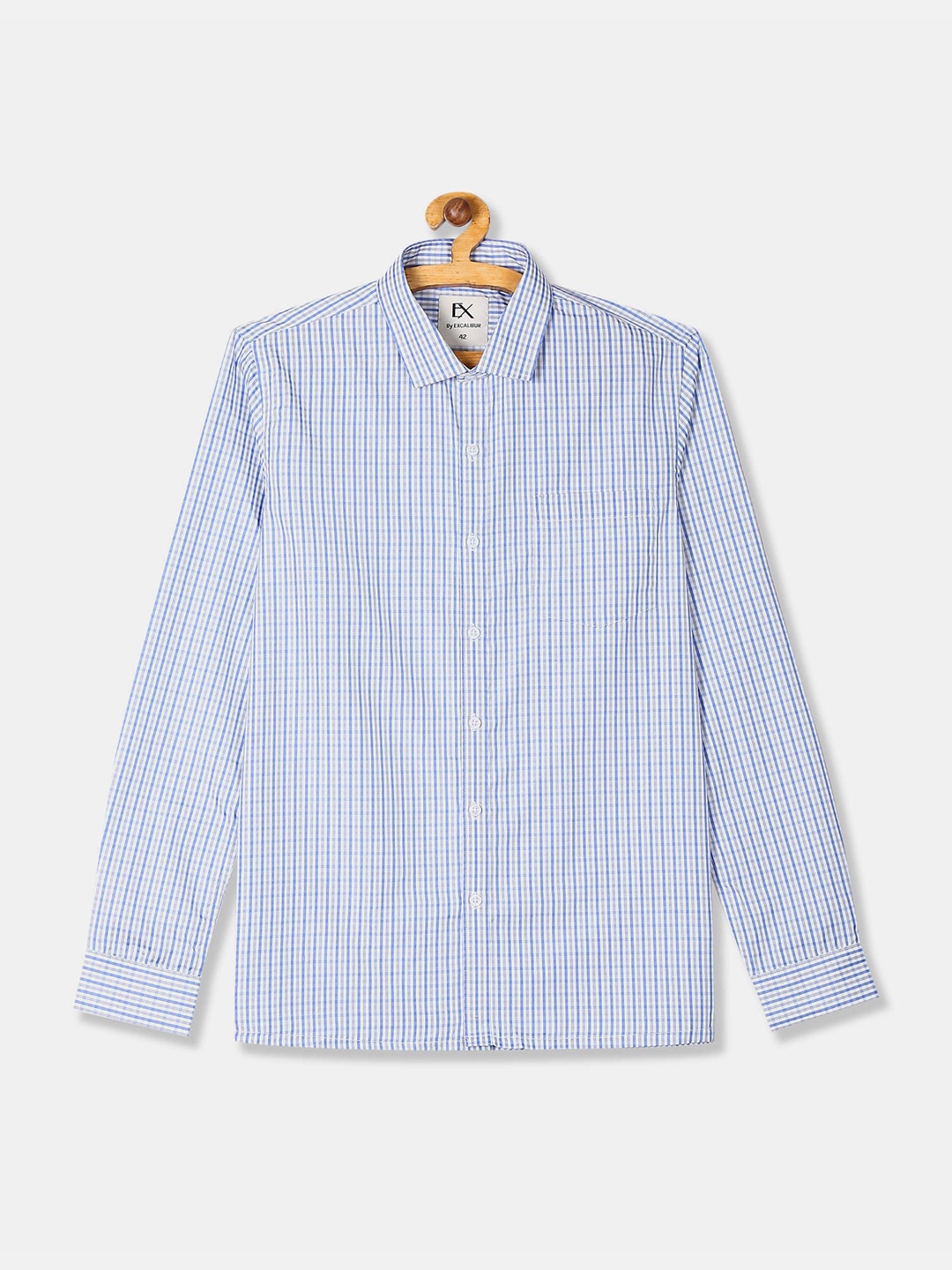 

Excalibur Men White Micro Checks Formal Shirt