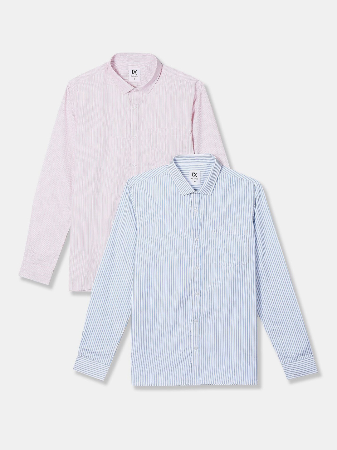 

Excalibur Men Assorted Striped Formal Shirt Pack Of 2
