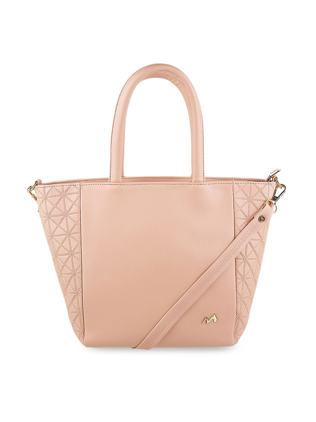 

Metro Pink PU Structured Handheld Bag with Quilted