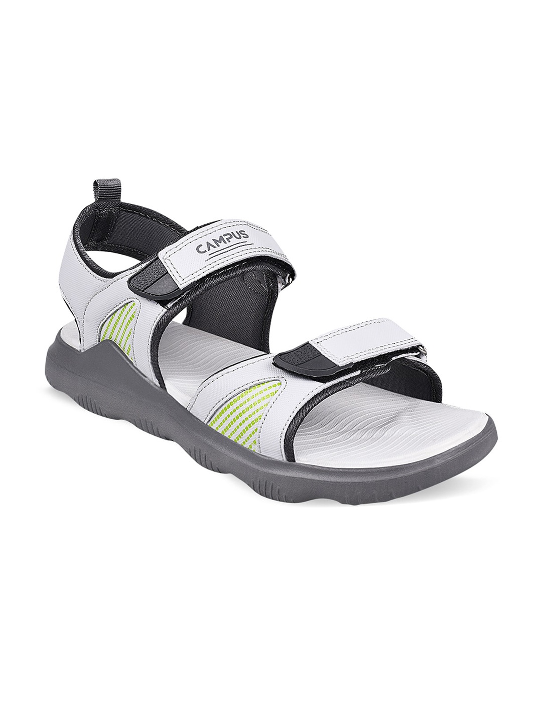 

Campus Men Grey Solid Sports Sandals