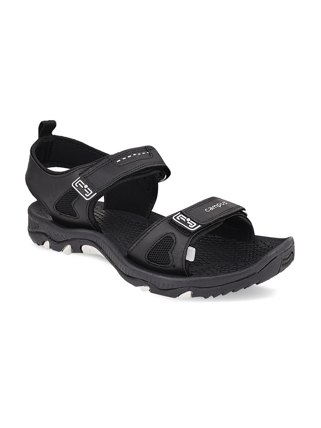 

Campus Men Black Solid Sports Sandals