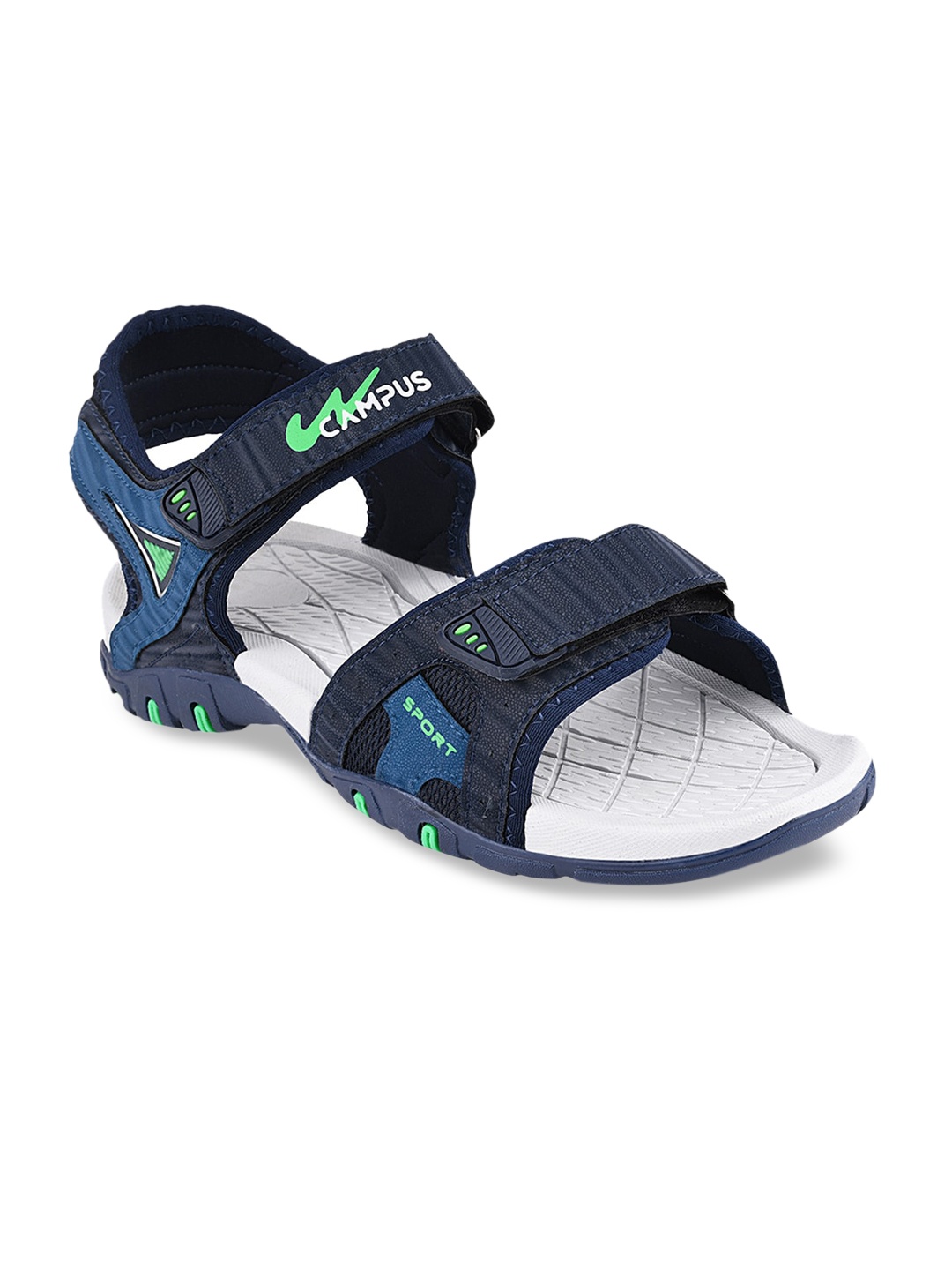 

Campus Men Navy Blue & Grey Solid Sports Sandals