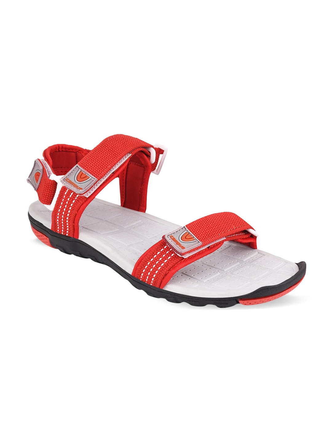 

Campus Men Red & Grey Solid Sports Sandals