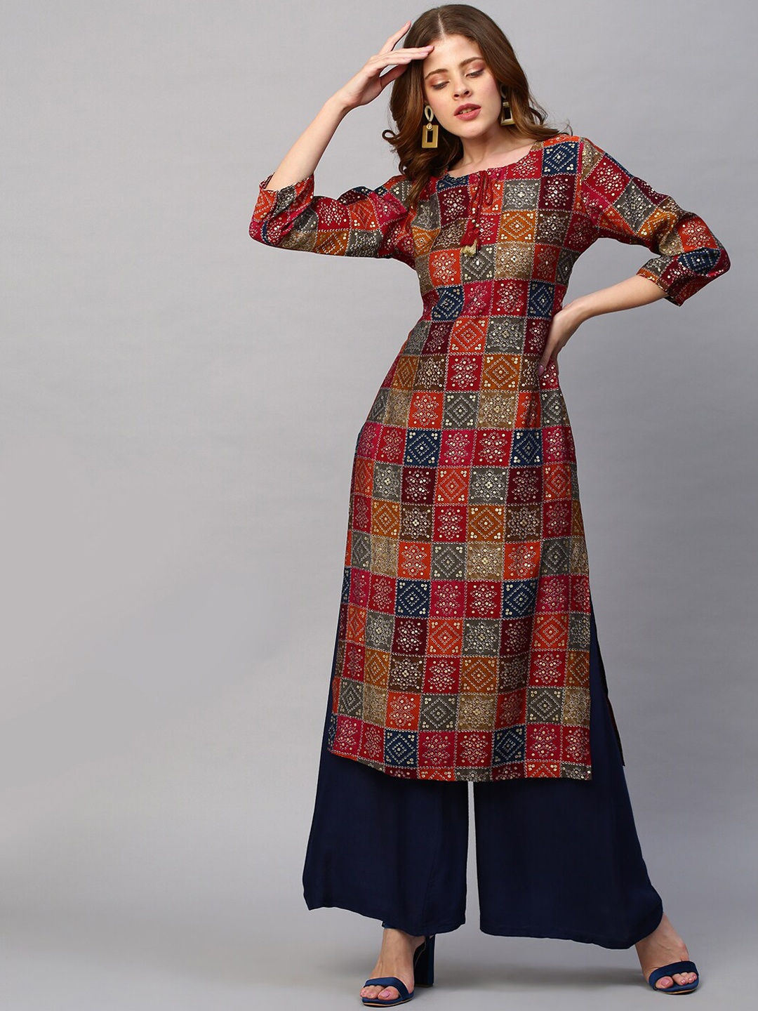 

FASHOR Women Multicoloured Bandhani Printed Kurta, Multi