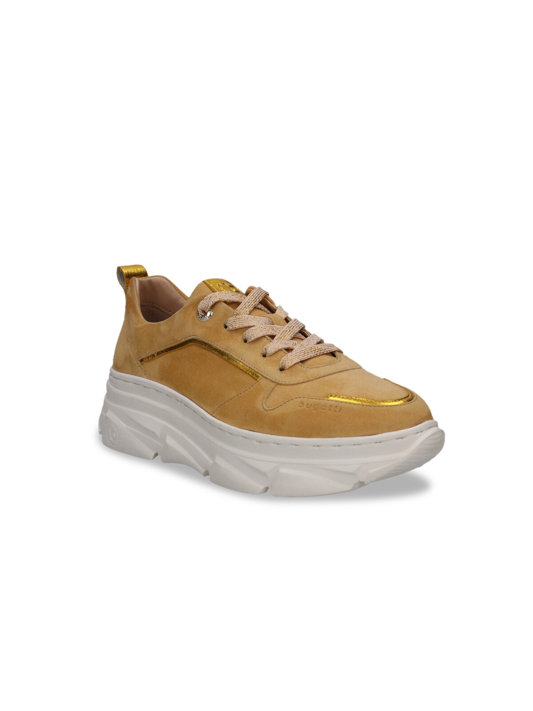 

Bugatti Women Yellow Suede Trekking Shoes
