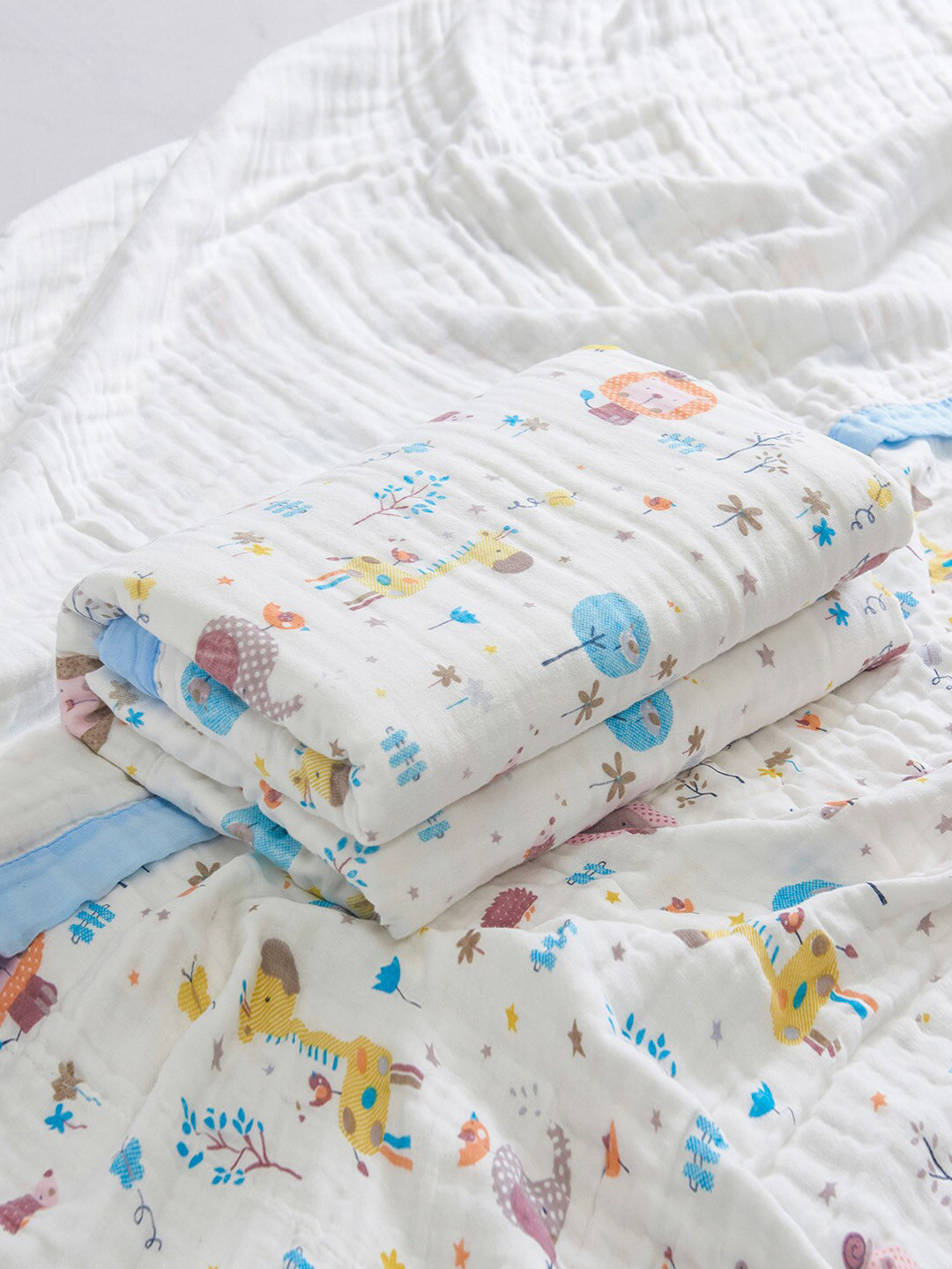 

JC HOME Blue & White Summer 300 GSM Single Bed Blanket