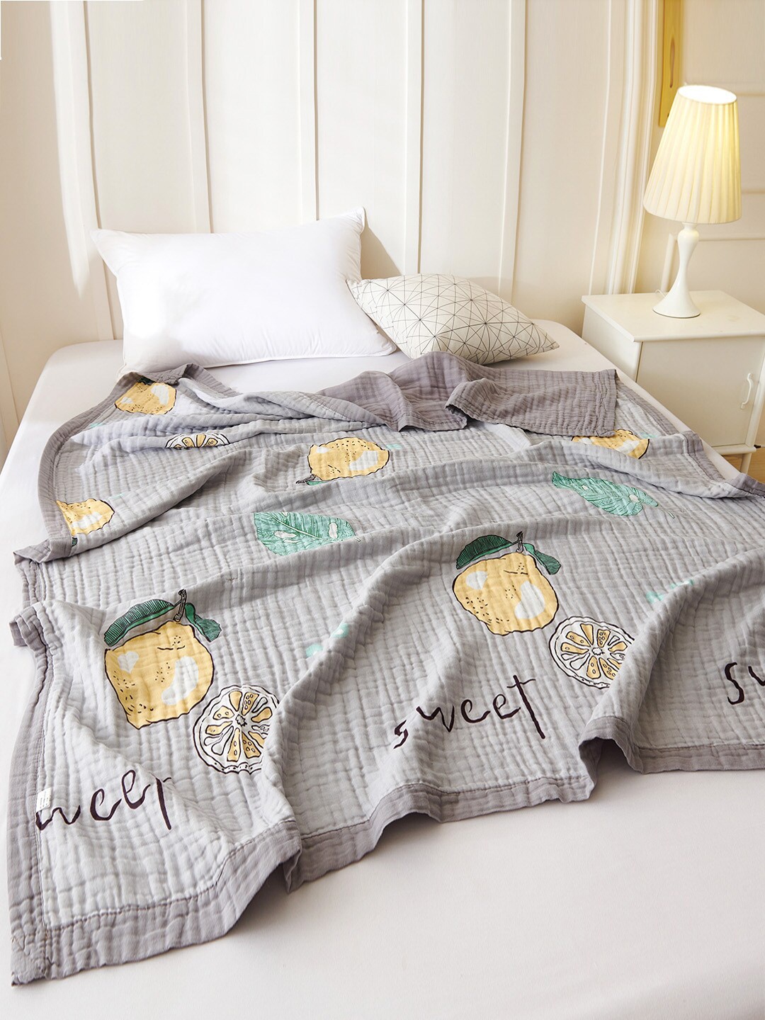 

JC HOME Grey & Yellow Summer 300 GSM Single Bed Blanket