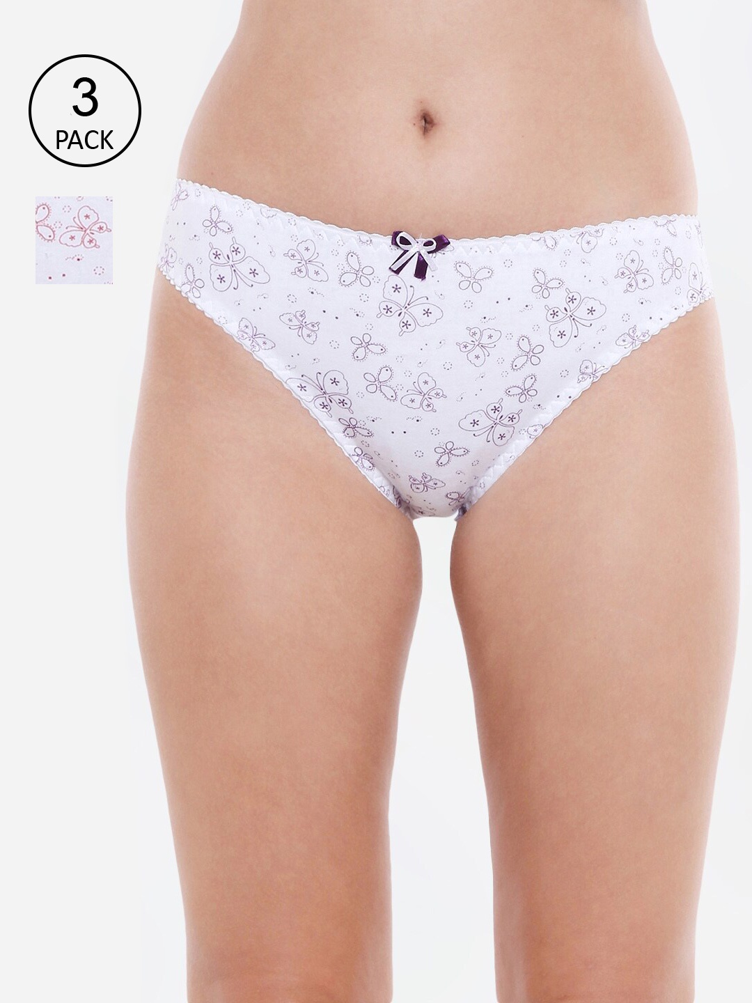 

Bodycare Women Pack Of 3 Assorted Pure Combed Cotton Hipster Briefs