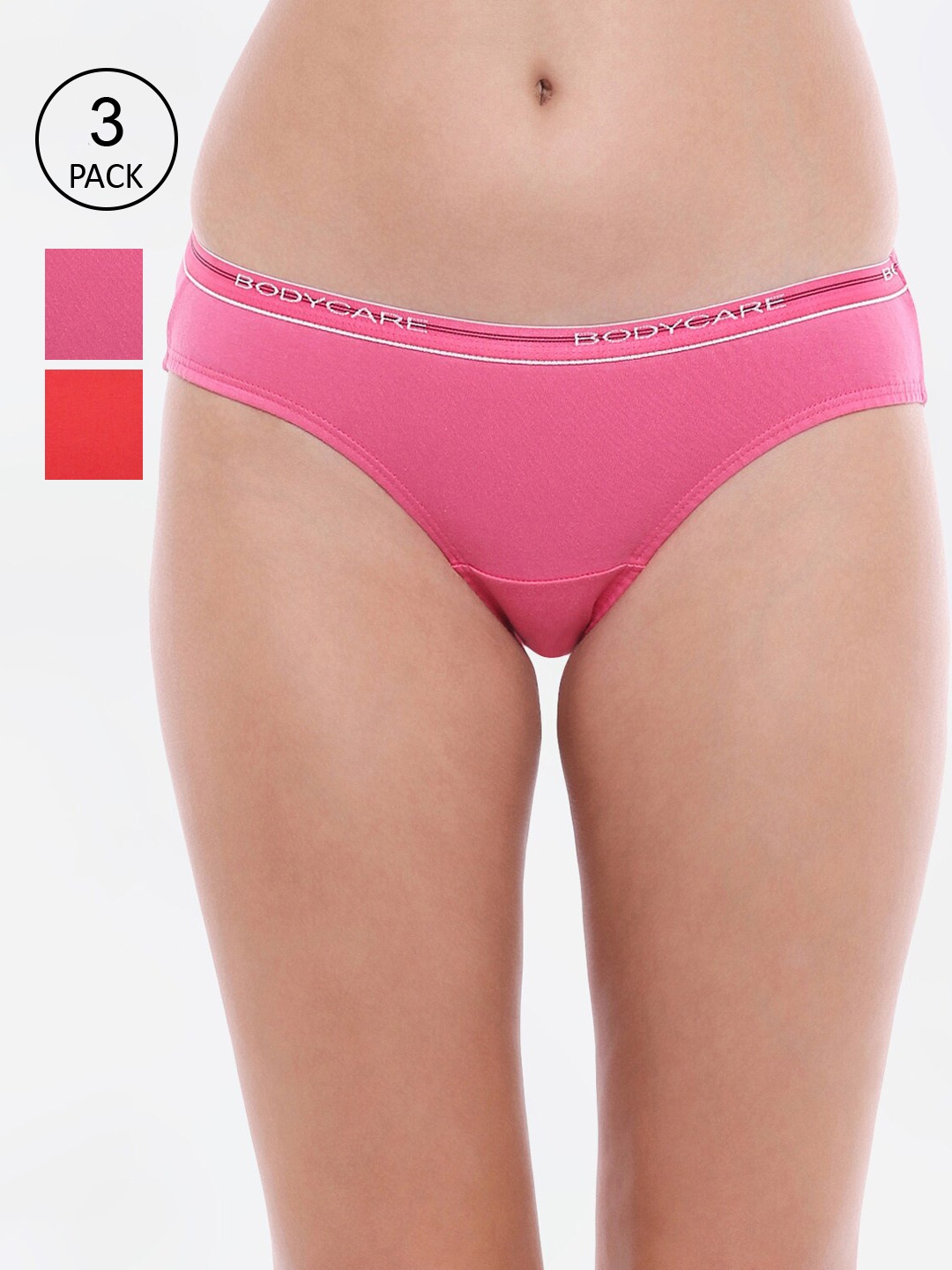 

Bodycare Women Pack Of 3 Assorted Cotton Hipster Briefs