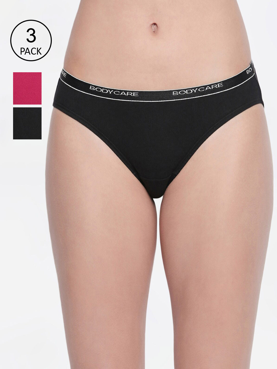 

Bodycare Women Pack Of 3 Solid Bikini Briefs, Multi