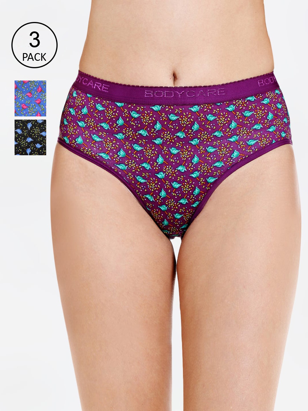 

Bodycare Women Pack Of 3 Printed Hipster Briefs, Multi
