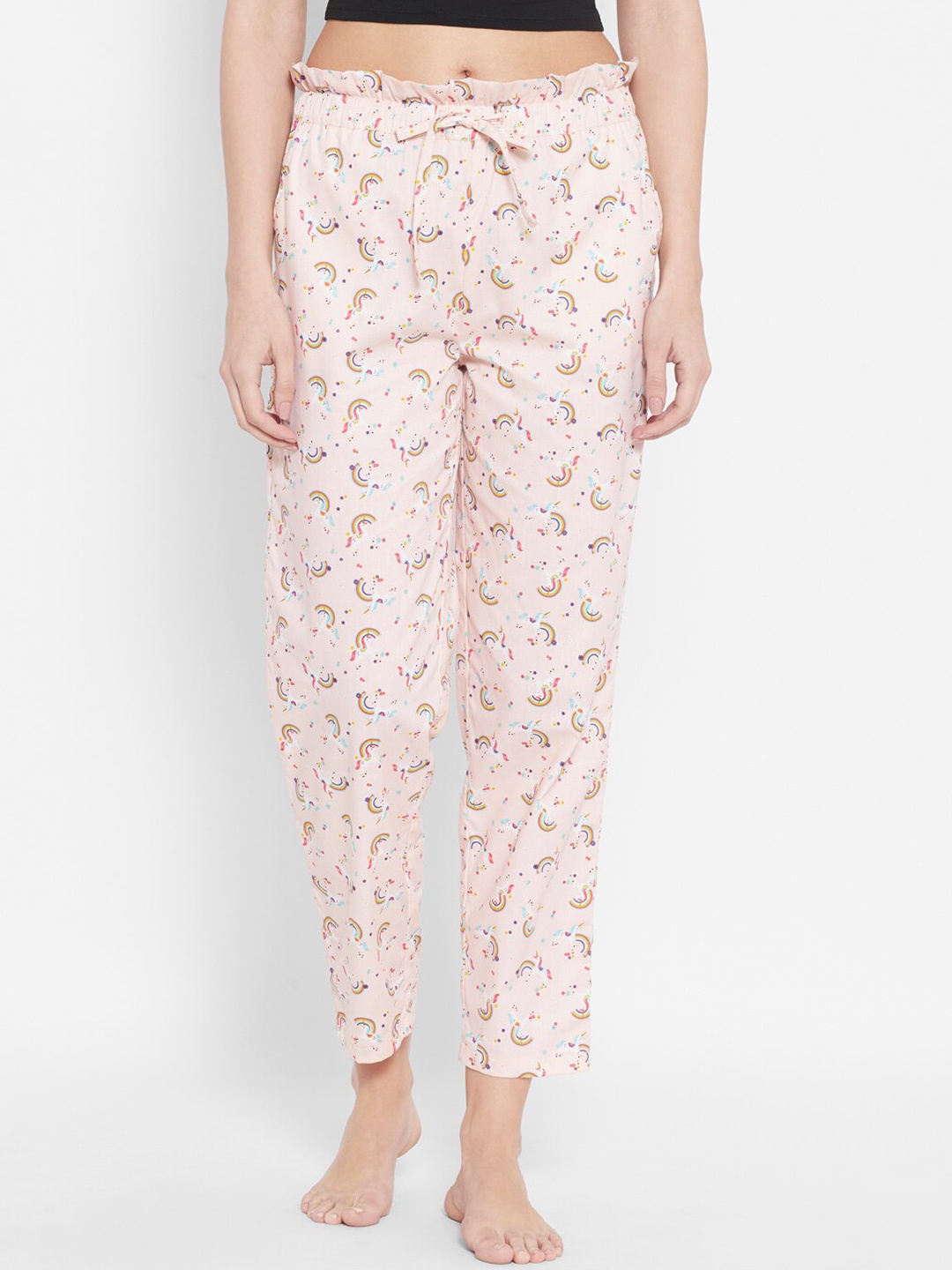 

HOUSE OF KKARMA Women Peach Printed Lounge Pants