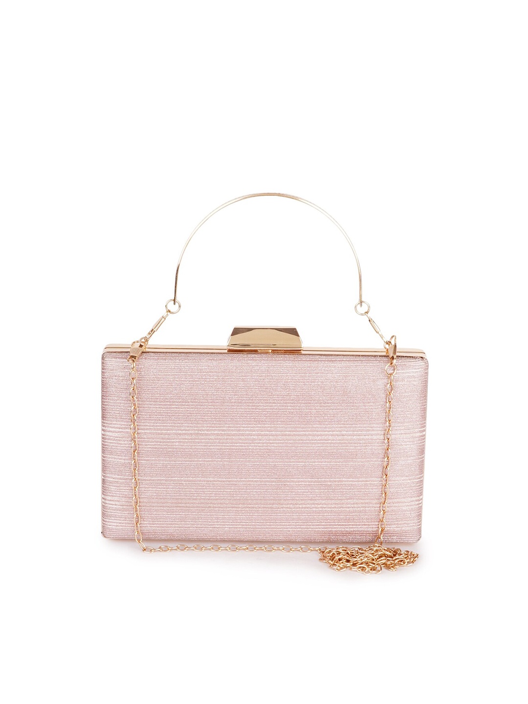 

Style SHOES Pink & Gold-Toned Box Clutch