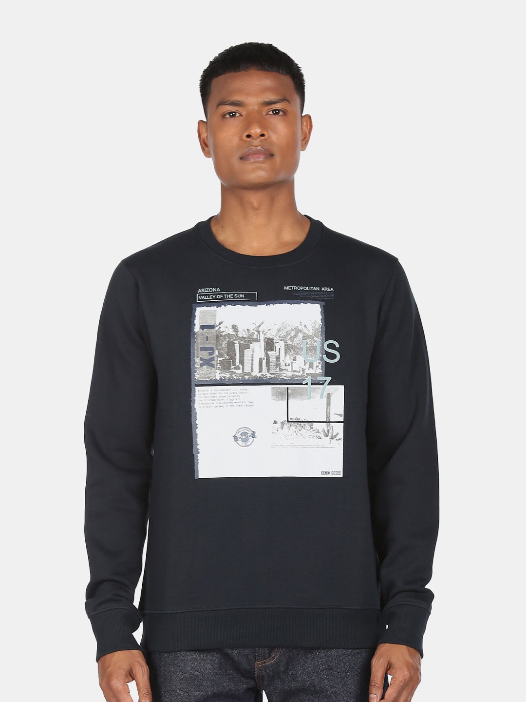 

Colt Men Blue Printed Sweatshirt