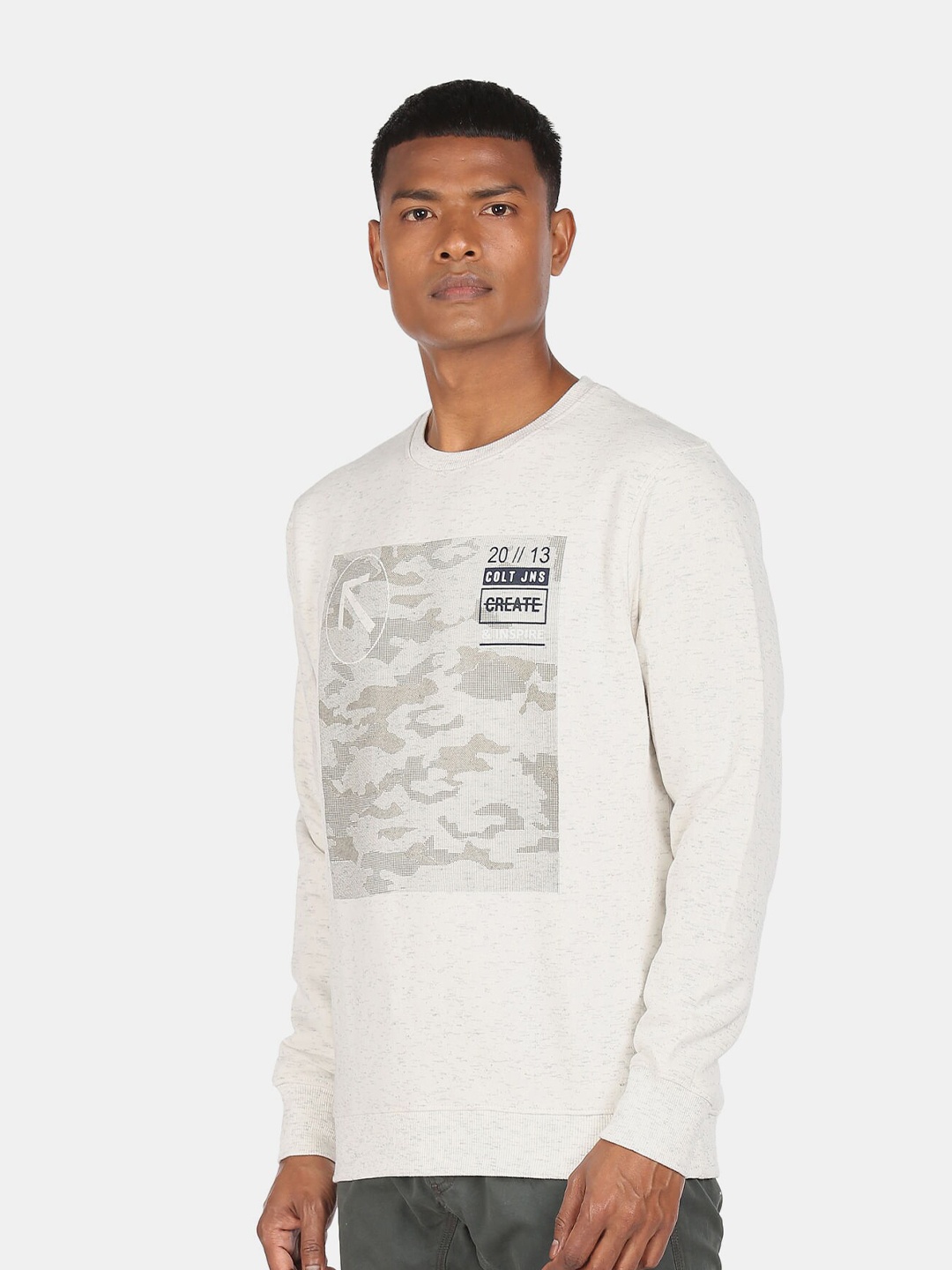 

Colt Men White Printed Sweatshirt