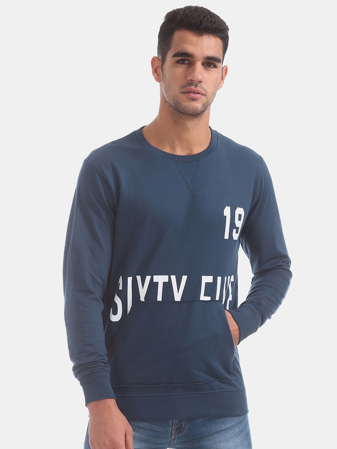 

Colt Men Blue Printed Sweatshirt
