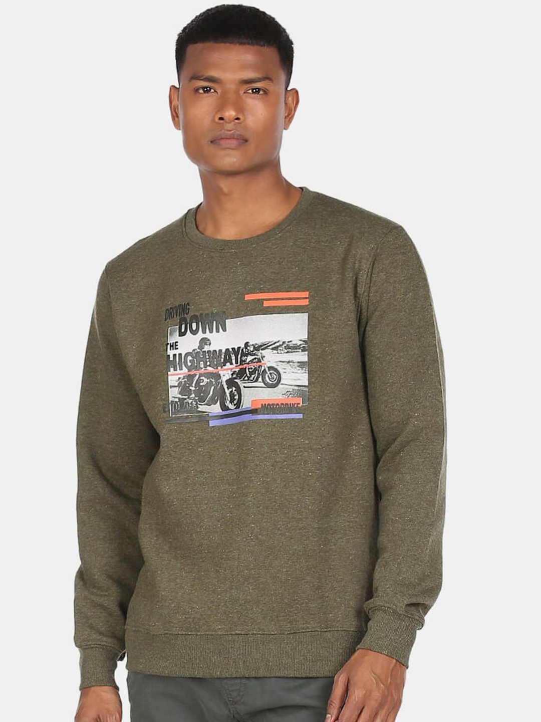 

Colt Men Green Printed Sweatshirt