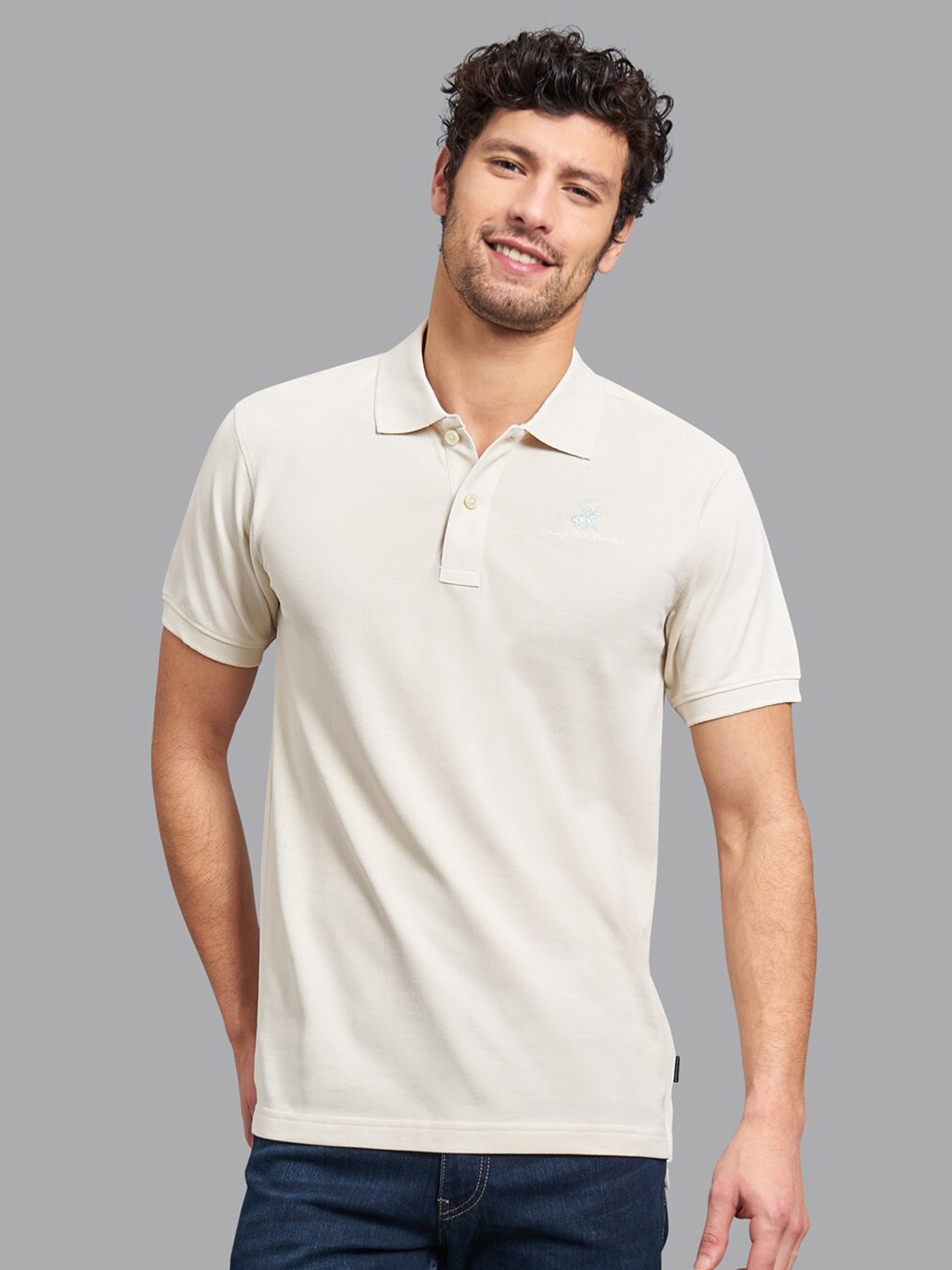 

Beverly Hills Polo Club Men Khaki Polo Collar T-shirt