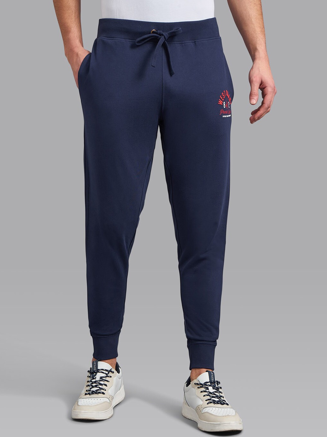 

Beverly Hills Polo Club Men Navy Blue Solid Cotton Track Pants