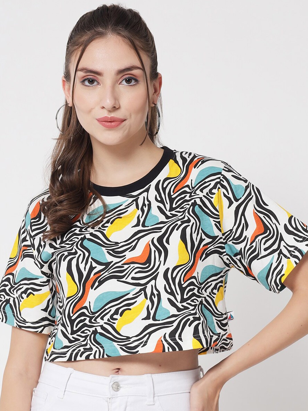

The Dry State Women Multicoloured Printed Oversized T-shirt, Multi