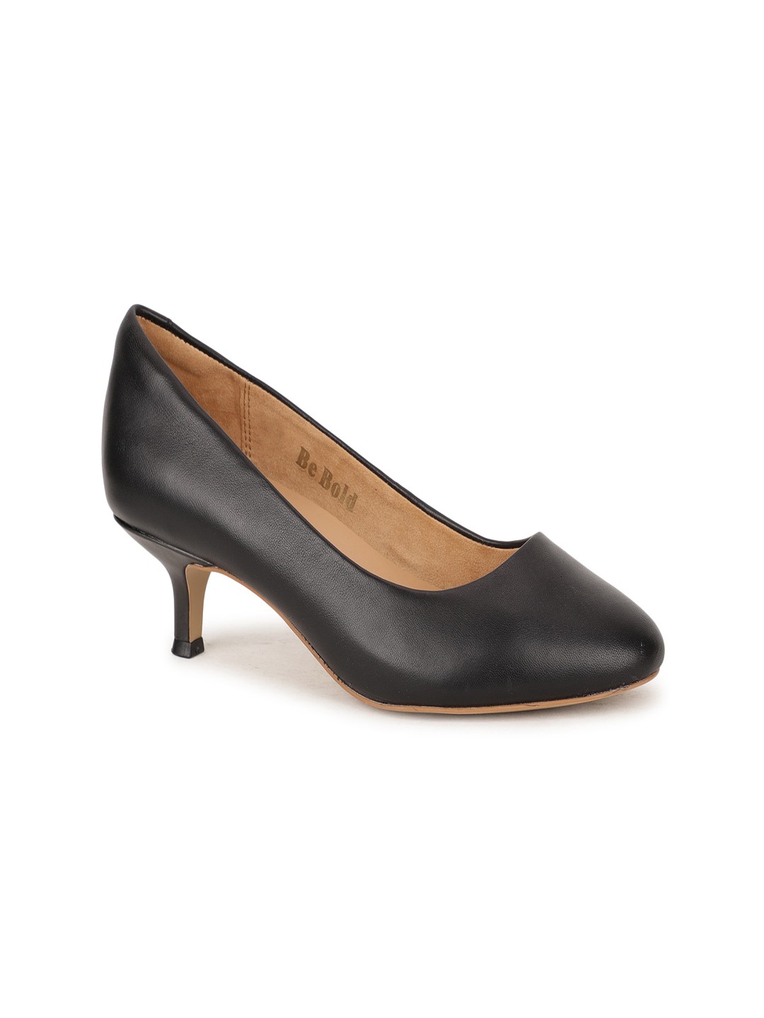 

Hush Puppies Black Leather Kitten Pumps