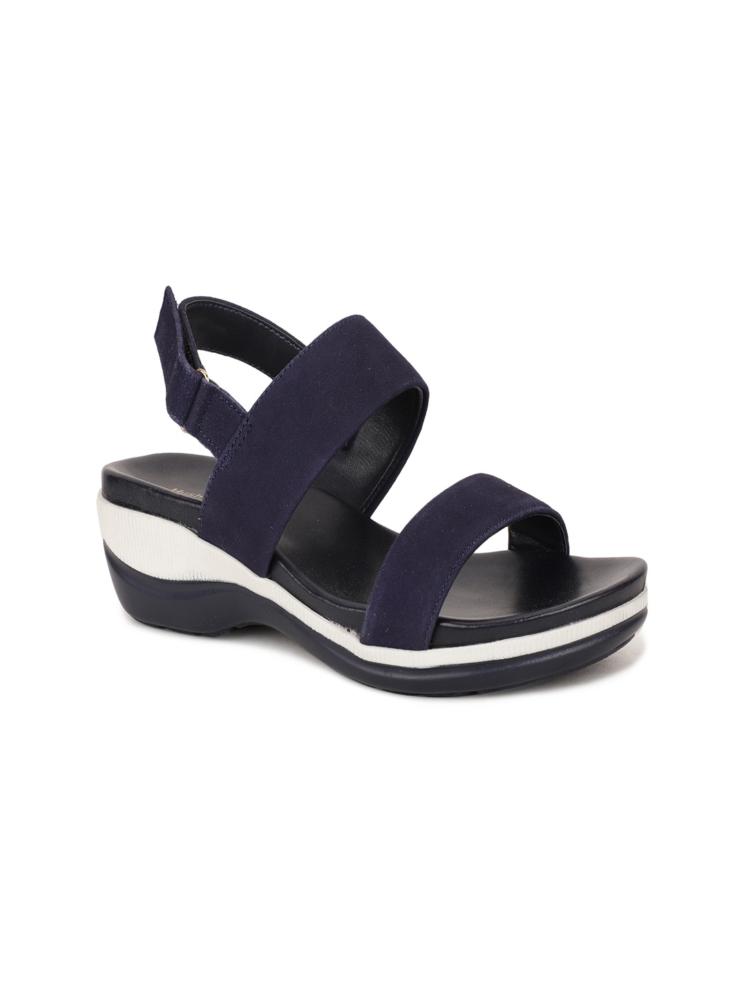 

Hush Puppies Blue Colourblocked Suede Wedge Heels
