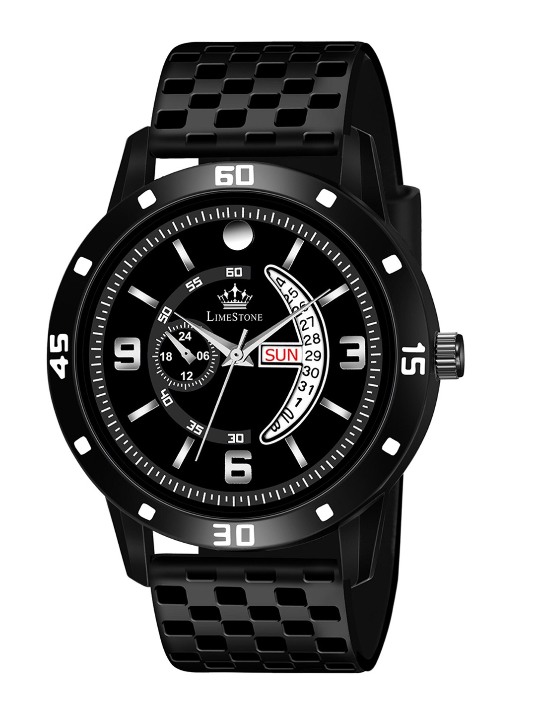 

LIMESTONE Men Black Brass Dial & Straps Analogue Wrist Watch