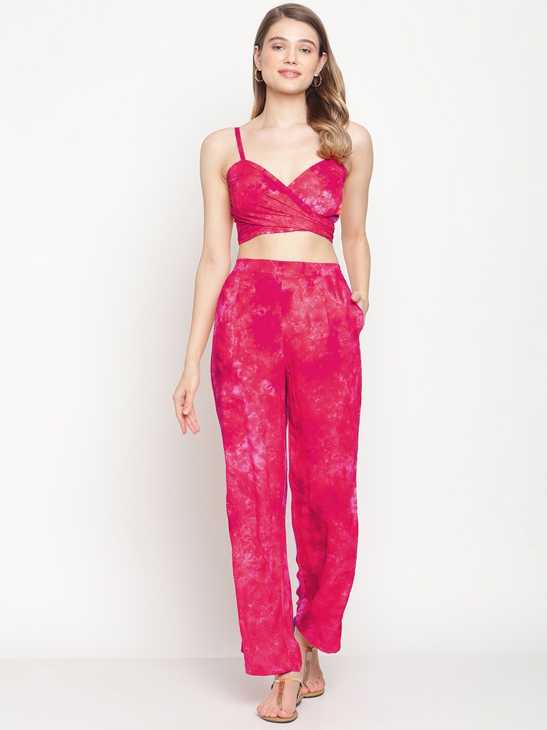 

EROTISSCH Women Pink Printed Cover-up Beach Tops