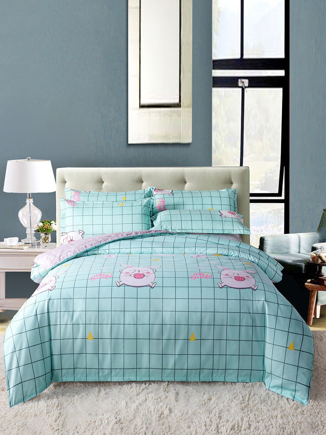 

JC HOME Green Printed Bedsheet Set