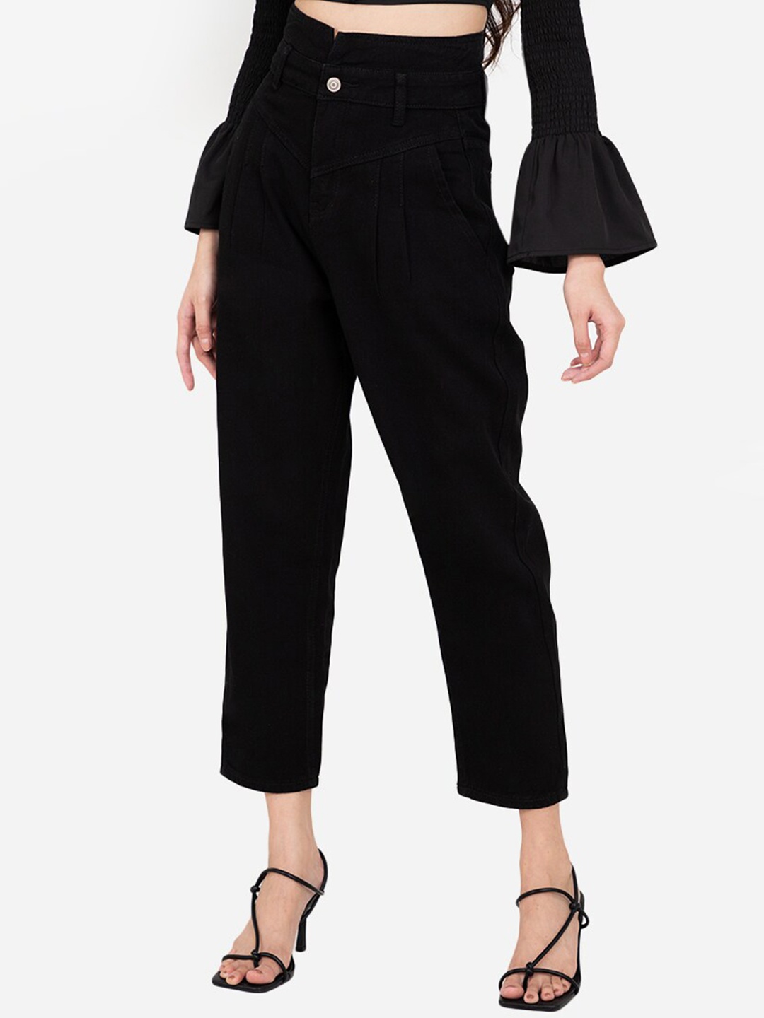 

ZALORA BASICS Women Black High-Rise Jeans