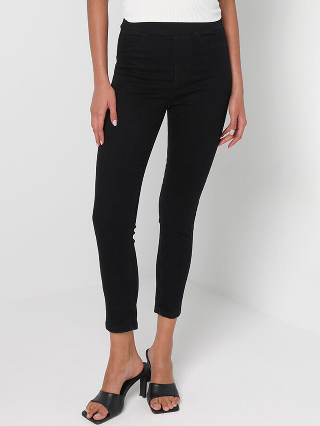 

ZALORA BASICS Women Black Super Skinny Fit High-Rise Stretchable Denim Jeans