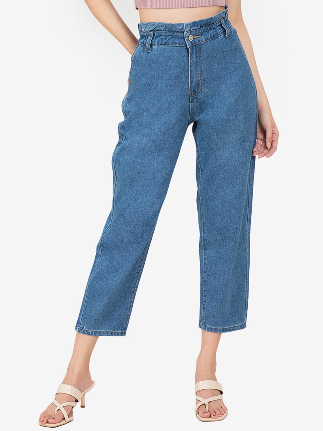 

ZALORA BASICS Women Blue Regular Fit High-Rise Jeans
