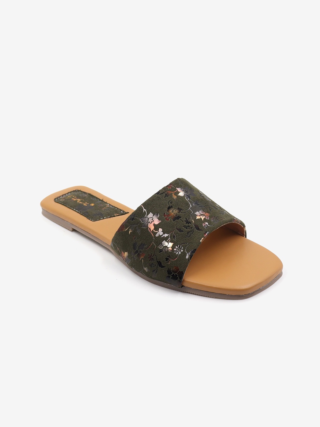 

Gibelle Women Green Embellished Open Toe Flats