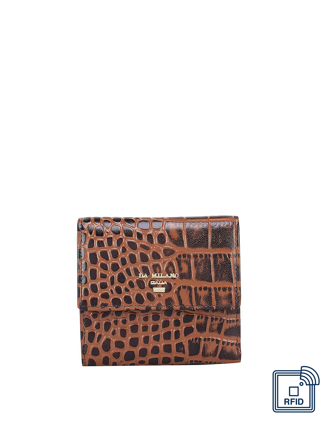 

Da Milano Women Brown Animal Textured Leather Three Fold Wallet